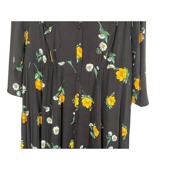 Torrid Dress 1X Black Floral Tropical Feminine Whimsygoth Lace 80s Retro Boho - Picture 4 of 16